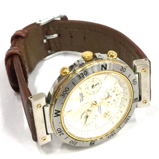 アバロン クロノグラフ クォーツ 腕時計 メンズ ラウンドフェイス 未稼働品 ファッション小物 社外ベルトの画像6
