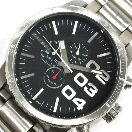 ディーゼル クォーツ 腕時計 メンズ ブラック文字盤 DZ-4209 未稼働品 ファッション小物 純正ブレス DIESELの画像1
