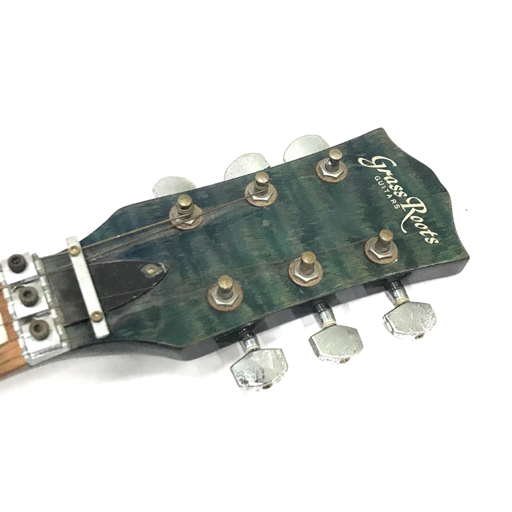 グラスルーツ レスポールタイプ エレキギター ロック式ブリッジ グリーン 弦楽器 ソフトケース付 QZ043-3の画像5