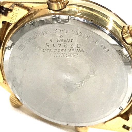 セイコー クロノグラフ クォーツ 腕時計 7A28-7020 ゴールドカラー 未稼働品 ファッション小物 純正ブレス SEIKOの画像2