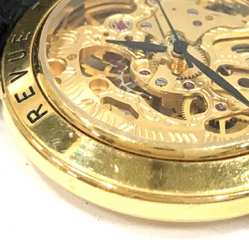 レビュートーメン 手巻き 機械式 腕時計 ボーイズサイズ スケルトン 6528 稼働品 ファッション小物 純正ベルトの画像4