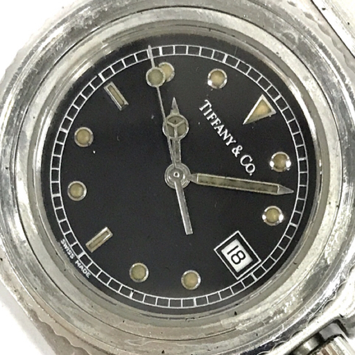 ティファニー ラウンド デイト ブラックダイヤル レディース腕時計 TIFFANY & Coの画像1