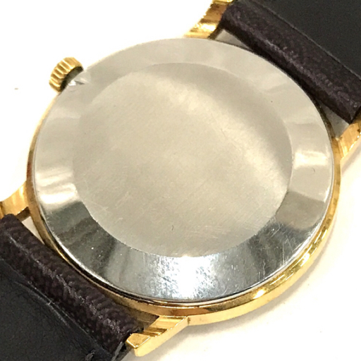 オメガ デビル 手巻き 機械式 腕時計 ラウンドフェイス ゴールドカラー文字盤 メンズ 社外ベルト 保存箱付き OMEGAの画像3