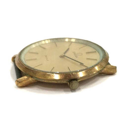 オメガ デビル クォーツ 腕時計 メンズ 未稼働品 フェイスのみ ゴールドカラー文字盤 ラウンドフェイス OMEGA_画像2