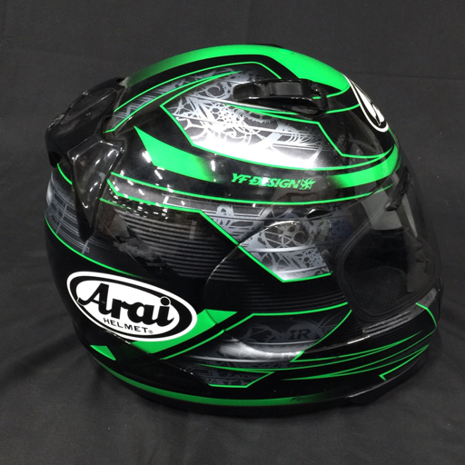 アライ SNELL Rapide-IR YFデザイン61362cm未満 フルフェイスヘルメット ブラック×グリーン ARAI_画像5