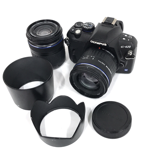 OLYMPUS E-420 ZUIKO DIGITAL 14-42mm 1:3.5-5.6 40-150mm 1:4-5.6 デジタル一眼レフカメラ QR043-16_画像1