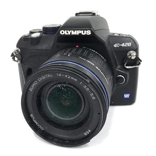 OLYMPUS E-420 ZUIKO DIGITAL 14-42mm 1:3.5-5.6 40-150mm 1:4-5.6 デジタル一眼レフカメラ QR043-16