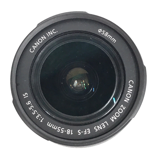1円 Canon EOS Kiss F EF-S 18-55mm 1:3.5-5.6 IS 55-250mm 1:4-5.6 デジタル一眼レフカメラ レンズ L071938の画像4