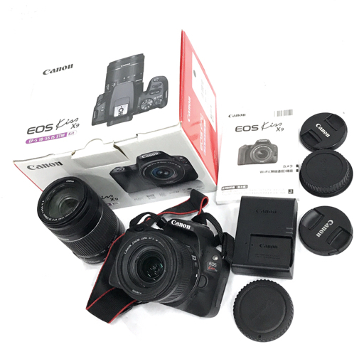 1円 CANON EOS Kiss X9 EF-S 18-55mm 1:4-5.6 IS STM 55-250mm 1:4-5.6 IS II デジタル一眼レフ カメラ C111209