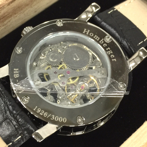 Homberger 手巻き 機械式 スケルトン 腕時計 メンズ 稼働品 未使用品 付属品あり 計2点 セット ファッション小物の画像3