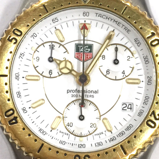 タグホイヤー プロフェッショナル 200m クロノグラフ デイト クォーツ 腕時計 メンズ 付属品あり CG1120-0 TAG Heuerの画像9