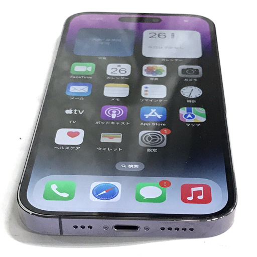 1円 docomo Apple iPhone 14 Pro 128GB ディープパープル MQ0F3J/A スマホ 本体 利用制限 SIMロック解除済み