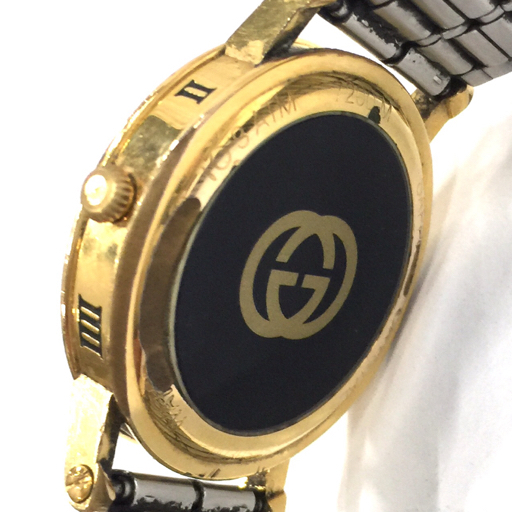 グッチ デイト クォーツ 腕時計 7200M メンズ ホワイト文字盤 稼働品 社外ブレス ファッション小物 QR051-34の画像4