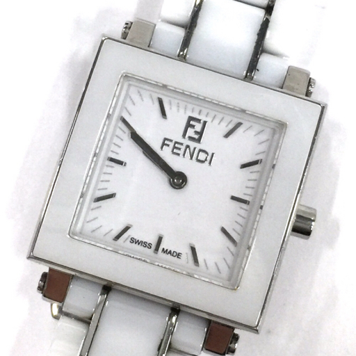 フェンディ クォーツ 腕時計 レディース ホワイト 未稼働品 純正ブレス ファッション小物 FENDI QR051-264の画像1