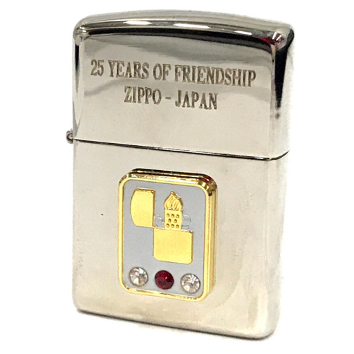 ジッポー 純銀 特別限定品500個 25YEARS OF FRIENDSHIP ZIPPO-JAPAN オイルライター ケース付き ZIPPO