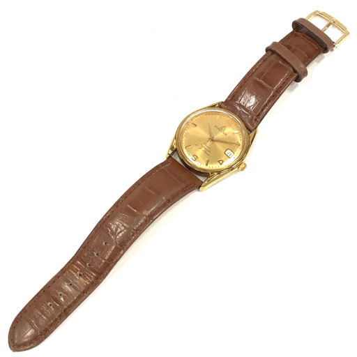 DUGENA デイト 自動巻 オートマチック 腕時計 メンズ 1.342.4.0.60 ゴールドカラー文字盤 不動品 ジャンク品の画像4