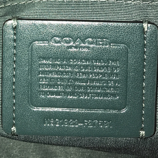 1 jpy Coach F27591 2way shoulder bag handbag bag fastener opening and closing lady's green group green series COACH