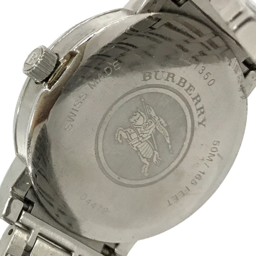 バーバリー デイト クォーツ 腕時計 BU1350 メンズ シルバー文字盤 未稼働品 ファッション小物 純正ブレス_画像2