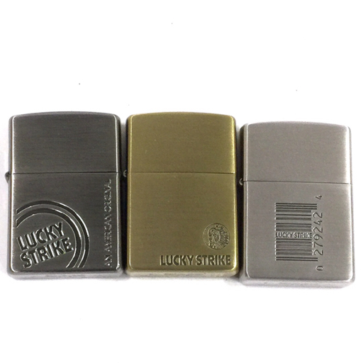 美品 ジッポー Original ZIPPO Collection Series 2005 ラッキーストライク オイルライター 3本 セット QR051-144_画像1