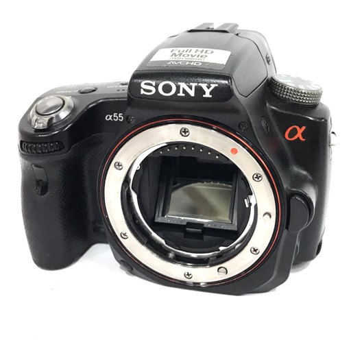 1円 SONY α55 SLT-A55V デジタル一眼レフカメラ ボディ HVL-F42AM ストロボ 付属