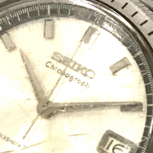 セイコー ワンプッシュ クロノグラフ 手巻き 機械式 腕時計 メンズ 5717-8990 ジャンク品 社外ブレス SEIKO_画像2