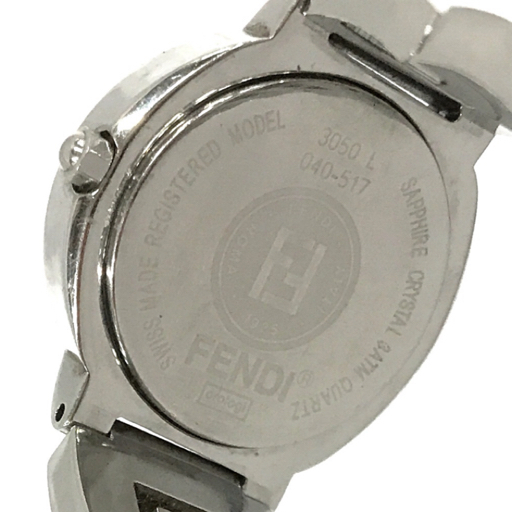 フェンディ クォーツ 腕時計 レディース 未稼働品 3050L ブルー文字盤 ロゴ型抜きブレス FENDI QR051-262_画像2
