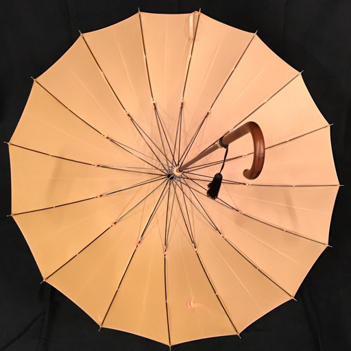 前原光榮商店 傘 雨傘 サーモンピンク タマムシ ゴールド金具 レディース 全長86cm_画像4