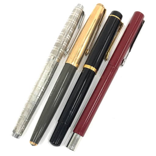  Parker fountain pen pen .585 silver color other pelican black etc. writing implements stationery total 4 point set 