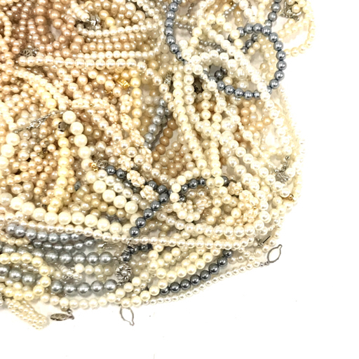 1円 パール 真珠 フェイクパール含む ネックレス アクセサリー レディース まとめ 総重量約2.0kg_画像5