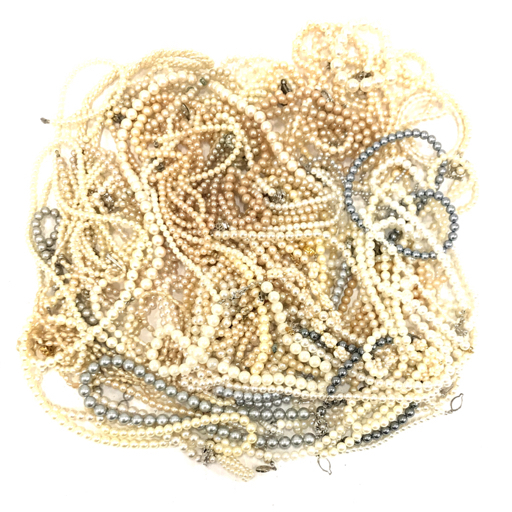 1円 パール 真珠 フェイクパール含む ネックレス アクセサリー レディース まとめ 総重量約2.0kgの画像1