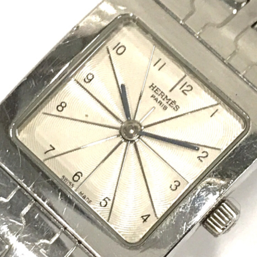 エルメス Hウォッチ HH1.210 クォーツ 腕時計 レディース ホワイト文字盤 未稼働品 純正ブレス ブランド小物 HERMES