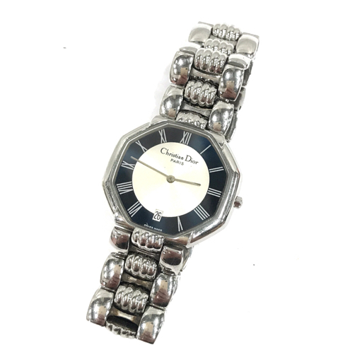  Christian Dior Date кварц наручные часы серебряный цвет циферблат мужской оригинальный breath Christian Dior QR051-258