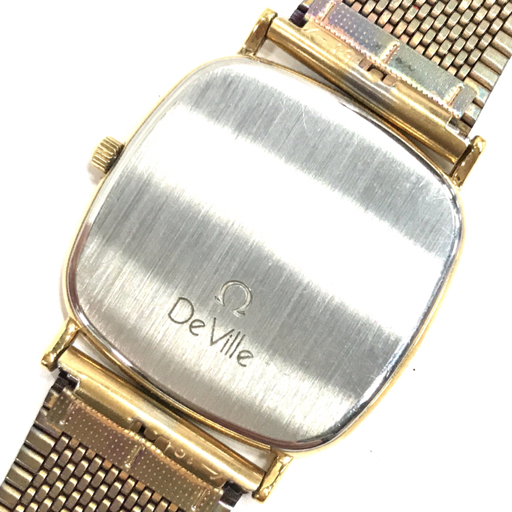 オメガ クォーツ 腕時計 メンズ 社外ブレス ゴールドカラー文字盤 未稼働品 ファッション小物 OMEGA_画像4