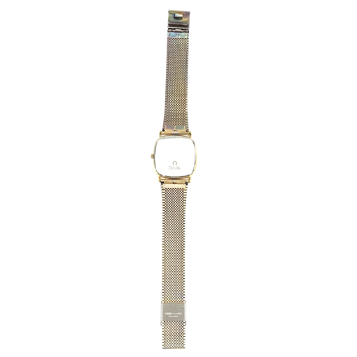 オメガ クォーツ 腕時計 メンズ 社外ブレス ゴールドカラー文字盤 未稼働品 ファッション小物 OMEGA_画像3