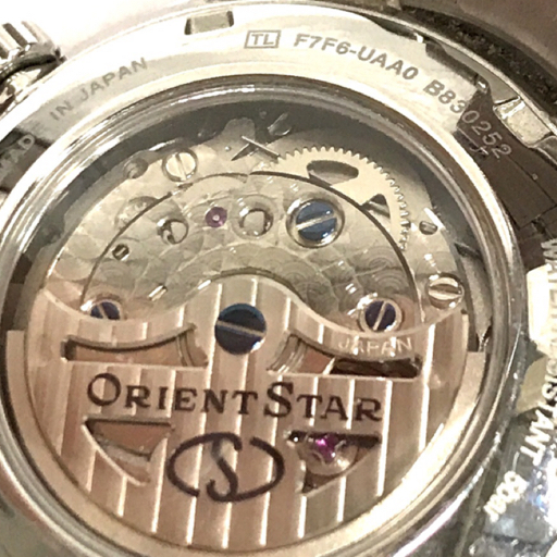 オリエントスター 自動巻 オートマチック 腕時計 稼働品 F7F6-UAA0 裏スケルトン メンズ ホワイト文字盤 付属品あり_画像3