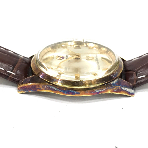 ラドー ゴールデンホース デイト 手巻き 機械式 腕時計 シルバーカラー文字盤 社外ベルト RADO QR052-268_画像6