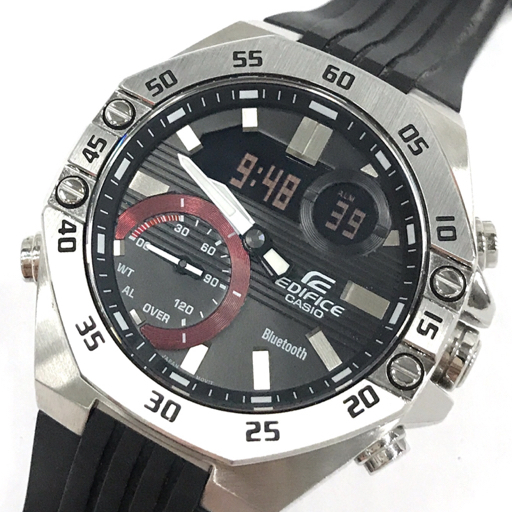 カシオ エディフィス スマートフォンリンク クォーツ アナデジ 腕時計 ECB-10 メンズ 稼働品 付属品あり QR052-166_画像1