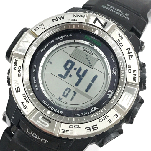 カシオ プロトレック タフソーラー デジタル 腕時計 メンズ PRW-3500 稼働品 ファッション小物 CASIO QR052-105_画像1