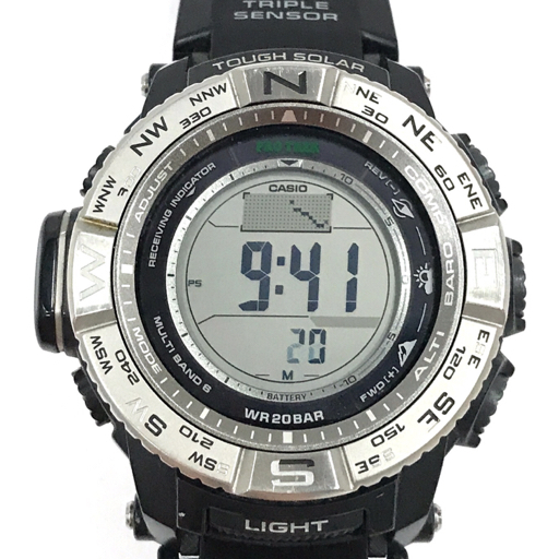 カシオ プロトレック タフソーラー デジタル 腕時計 メンズ PRW-3500 稼働品 ファッション小物 CASIO QR052-105_画像2