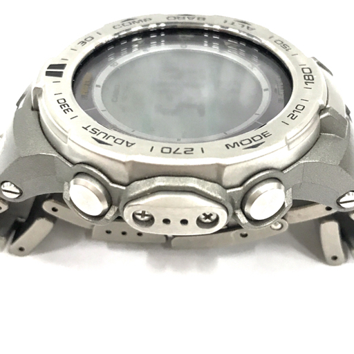 カシオ プロトレック PRW-3100 電波ソーラー デジタル 腕時計 メンズ 稼働品 純正ブレス CASIO QR052-121の画像6