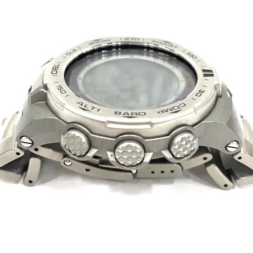 カシオ プロトレック PRW-3100 電波ソーラー デジタル 腕時計 メンズ 稼働品 純正ブレス CASIO QR052-121の画像5
