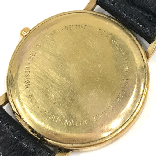 ジョージジェンセン クォーツ 腕時計 351 メンズ ラウンドフェイス 稼働品 社外ベルト ファッション小物の画像3