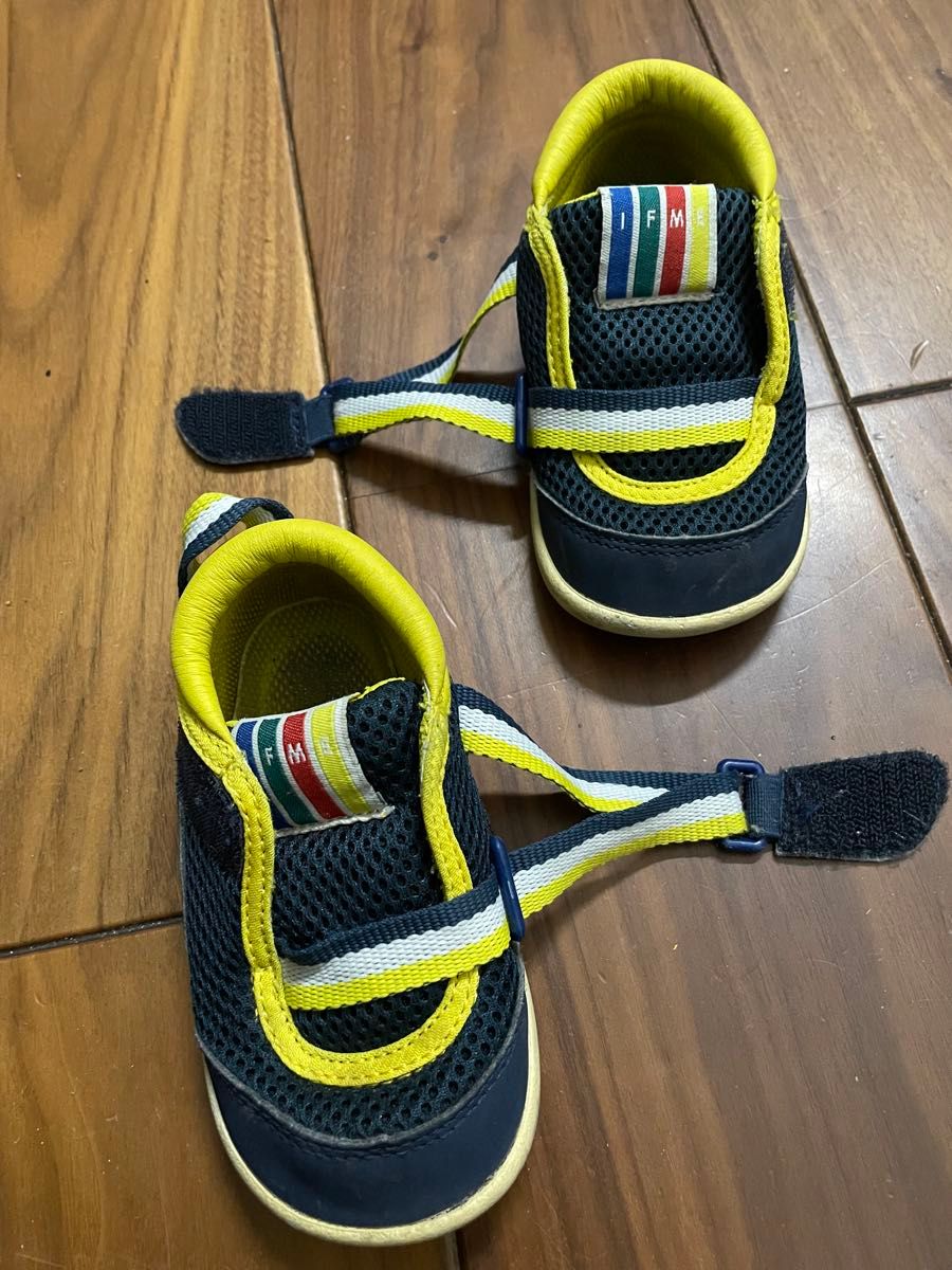 IFME イフミー　靴　青　黄色　14センチ
