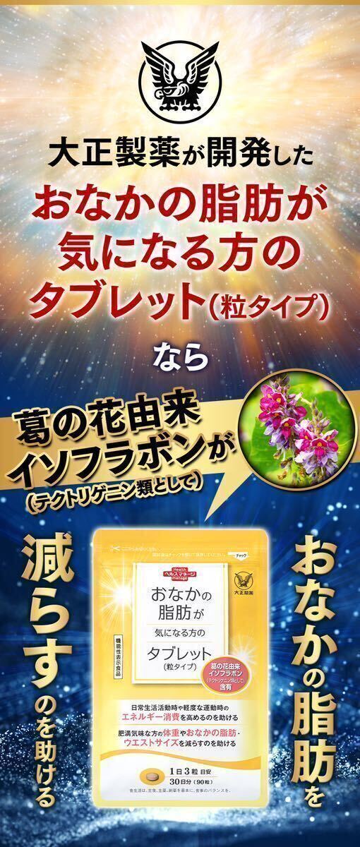 大正製薬【1袋】おなかの脂肪が気になる方のタブレット各袋90粒　【機能性表示食品】_画像3