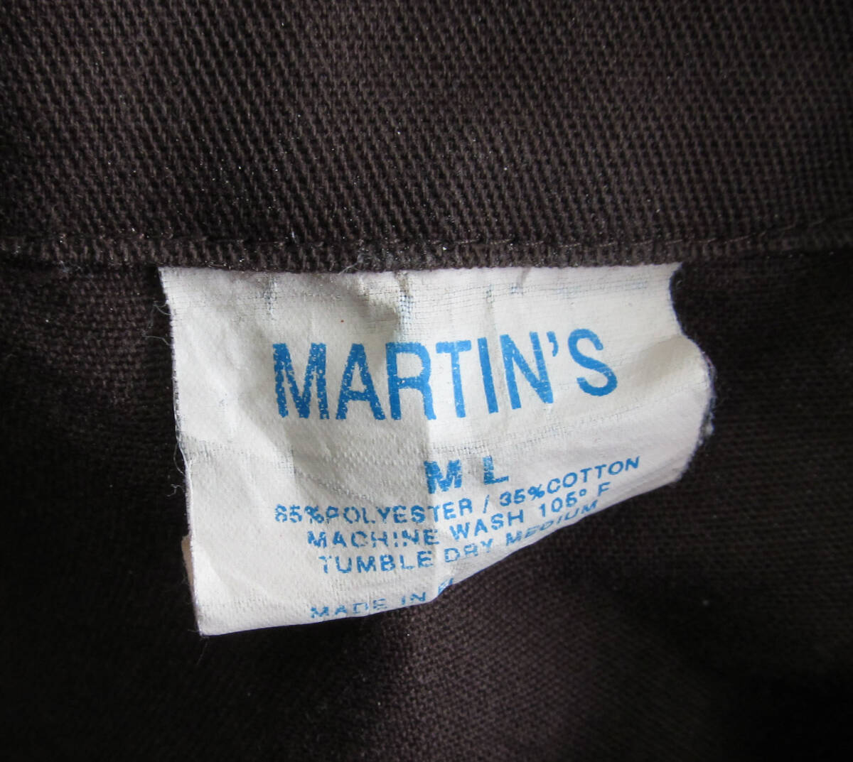 US古着 MARTIN'S ラグラン 長袖 つなぎ ワークウエア M-LONG d81_画像6