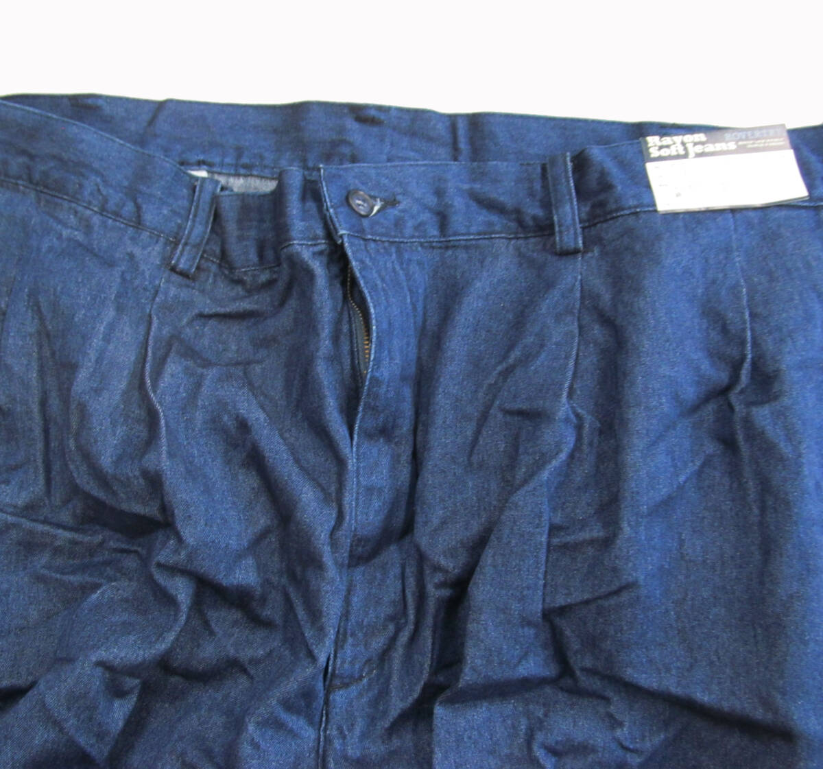 未使用 Rayon Soft Jeans レーヨン混 デニムパンツ スラックス 48インチ d78_画像3