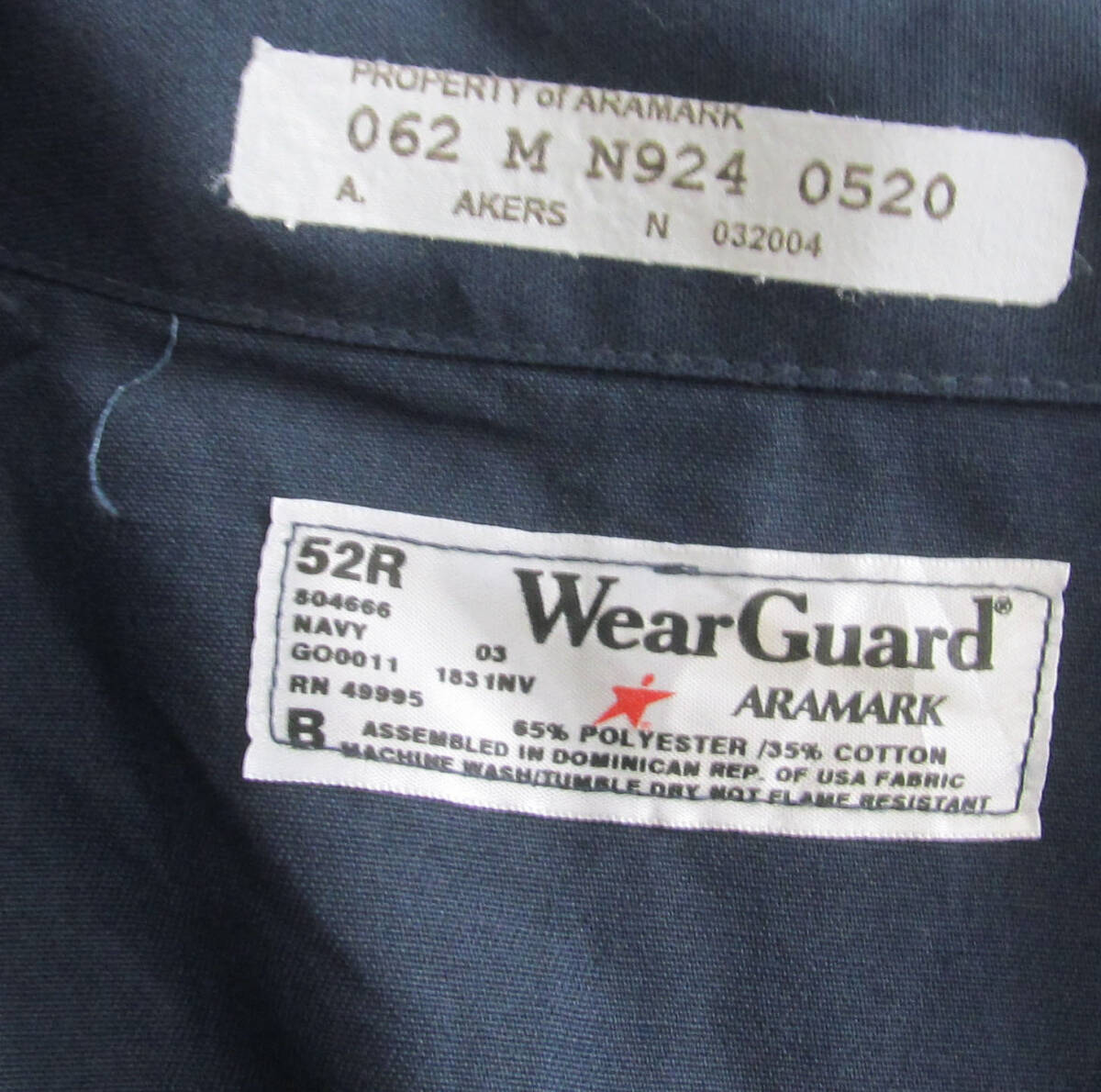 US古着 WearGuard 大きいサイズ 長袖 つなぎ ワークウエア 52REG d83の画像6
