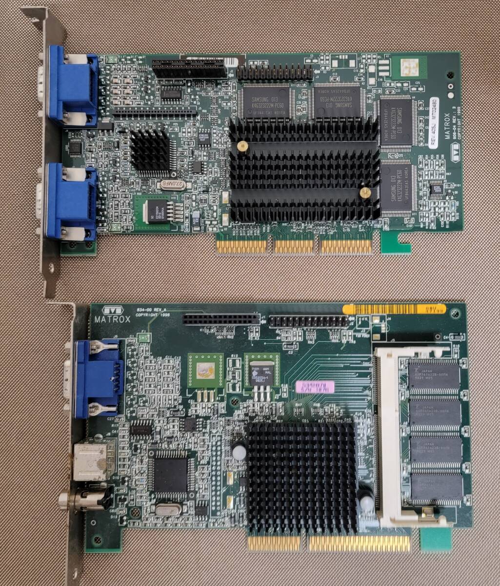 AGP グラフィックカード まとめ 7枚セット Matrox Radeon Geforce FX5200P Quadro4 GLoria4 750XGL ジャンク品の画像4