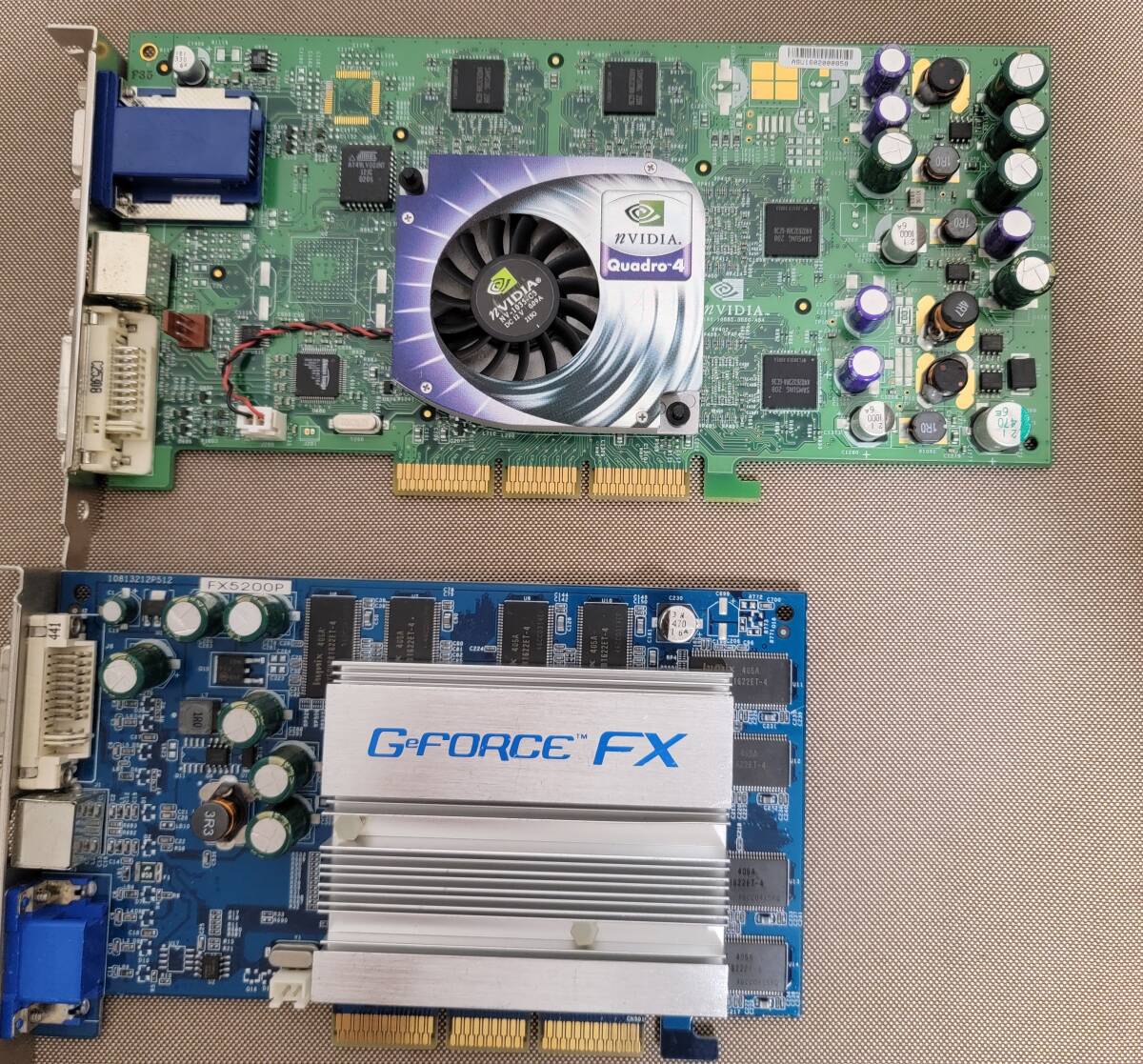 AGP グラフィックカード まとめ 7枚セット Matrox Radeon Geforce FX5200P Quadro4 GLoria4 750XGL ジャンク品の画像2