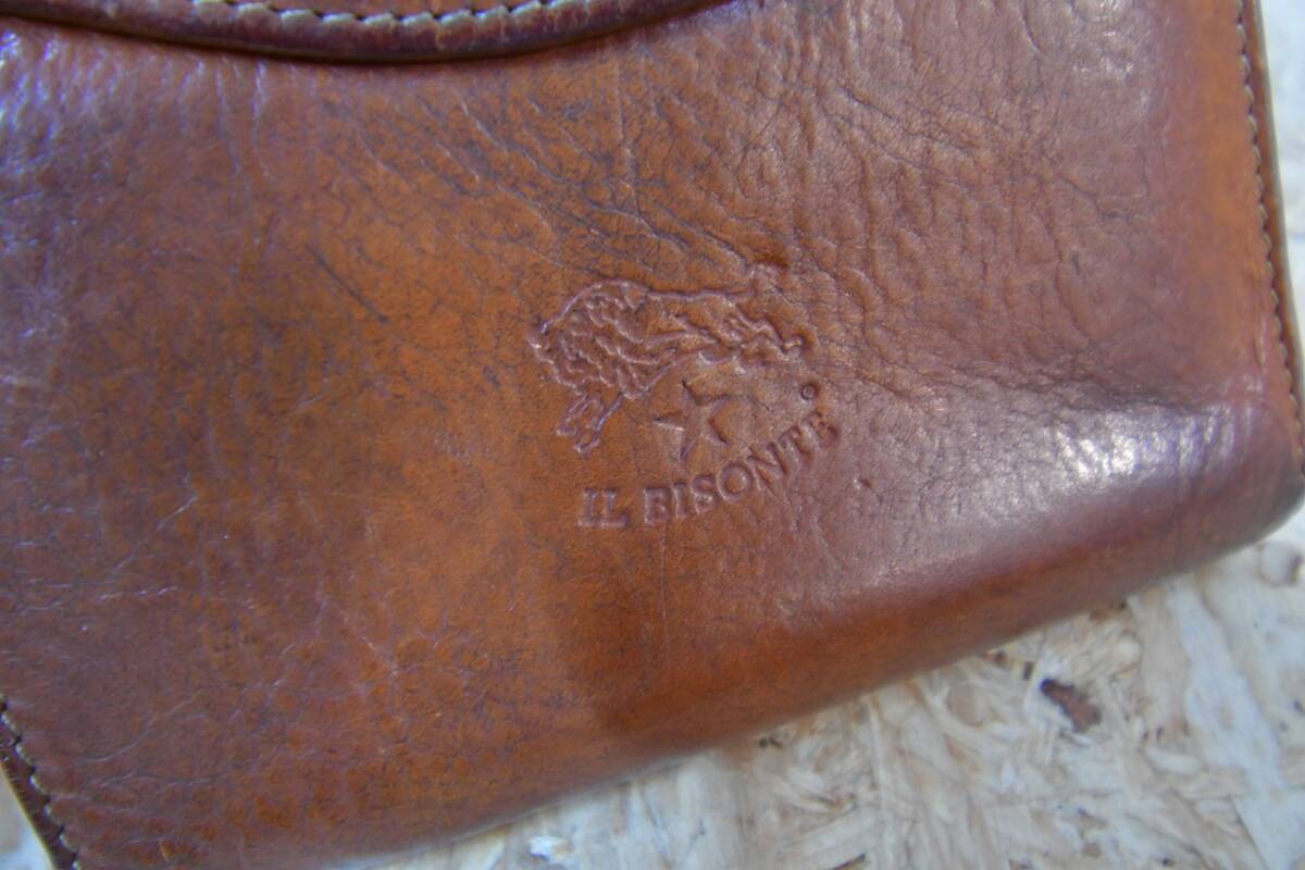 IL BISONTE　イルビゾンテ イタリア製　財布　 レザー　ウォレット 牛革 メンズサイフ ブラウン 二つ折り財布（小銭入れあり）_画像2